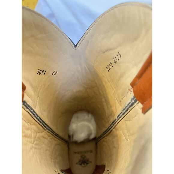 J TOE RODEO COWBOY BOOTS Men’s Sz 6 Exotic Leather Ostrich Tan El General - Picture 6 of 6